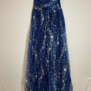 Starry Blue Evening Gown